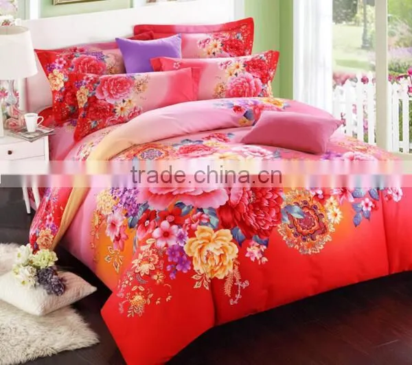 100% Polyester Digital Printed Flower Bedding Sheet/sleeping Bags/ Duvet Cover photo-5