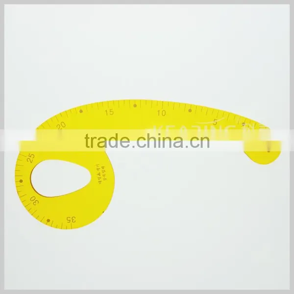 Factory OEM Making Durable Yellow Plastic Tailor Curve Ruler for Sewing Design photo-3