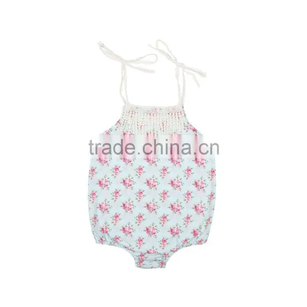 Summer New Design Infant and Toddlers Clothing Cute Baby Girl Floral Lace Romper photo-6