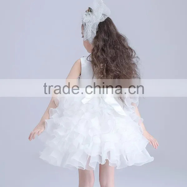 2017 8 Years Girl Dress Designs Cake Satin Dresses photo-2