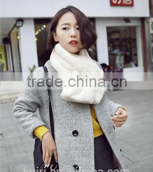 2016 New High Quality Cute Faux Rabbit Fur Collar Ring Pure Colors Faux Rabbit Fur Ladies Scarf Women Winter Warm Circle Scarves photo-3