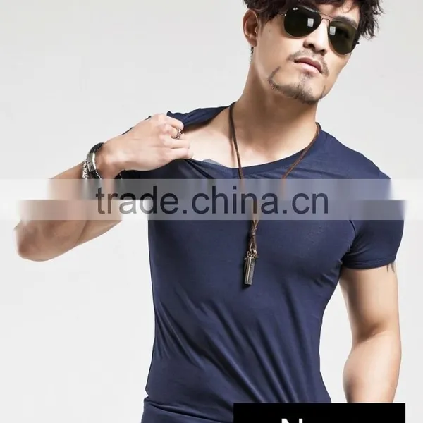 Men's Tops Tees 2016 Summer New Cotton v Neck Short Sleeve t Shirt Men Fashion Trends Fitness Tshirt photo-5