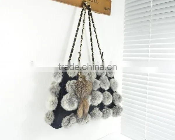 New Style Girls Luxury Evening Fur Bags White Turkey Fur Bag photo-3