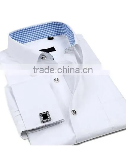 Mens Slim Fit French Cuffs Mens Dress Shirt photo-4