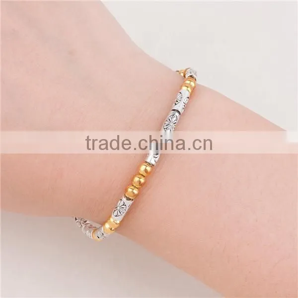 Light Beige Terylene Cord Gold Plated Copper Morse Code " FAMILY " Bracelets photo-2
