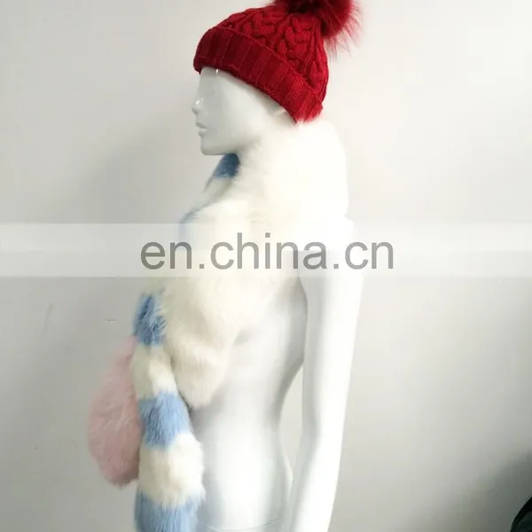 2017 Custom New Design Fashion Real Fox Fur Korean Scarf photo-4