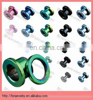 Coated Titanium Flesh Tunnel Piercing Screw Plug Piercing Stainless Steel Body Jewelry