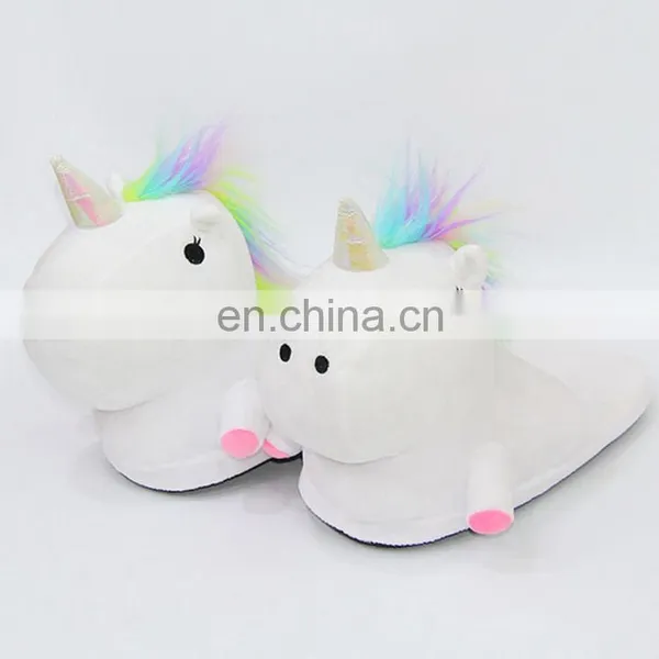 Hot Selling Unicorn Design Plush Soft Animal Slippers photo-5
