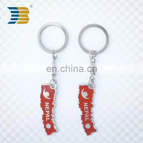 Nepal Country Flag Soft Enamel Souvenir Metal Custom Keychain photo-4