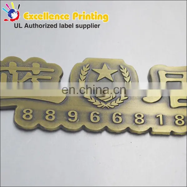 Custom Metal Aluminum Nameplate Brushed Embossed Logo Badge Emblem photo-6