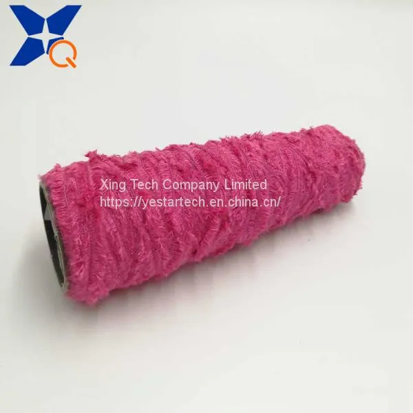 Nm13 Rose Red Microfiber Half Fancy Yarns Could Not Pass Needle Detector Conductive Touchsreen Yarns for Gloves-XT11018 photo-5