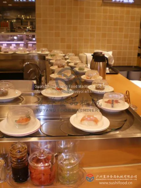 Champagne Gold / Bright White Sushi Conveyor Belt System With LED Lights photo-4