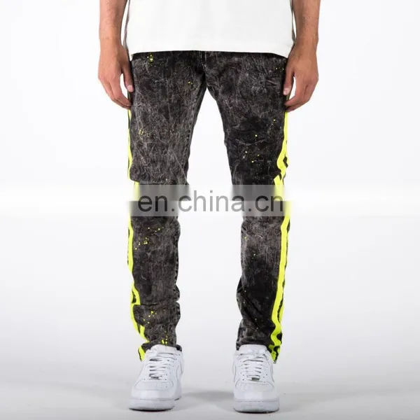 DiZNEW DongGuan Custom Grey Colour Double Side Track Jeans Men photo-3