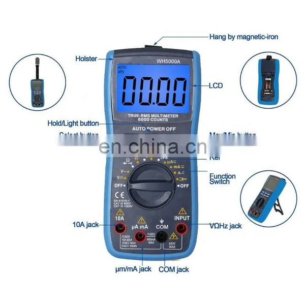 Frankever Lcd Display Digital Auto Ranging Digital Multimeter With 600a Current Testing Clamp photo-3