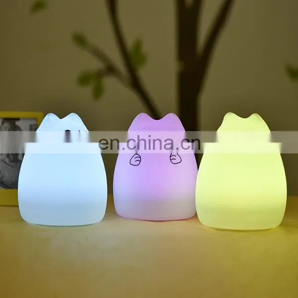 Soft Cute Cat Silicone Night Lamp Led Pat Night Light for Kids photo-4