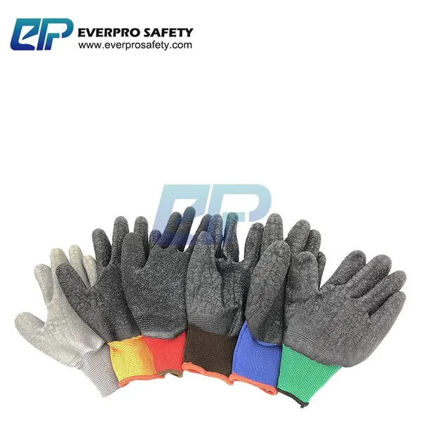 Economic Hot Design Red Black Latex Crinkle OEM and Logo Customized Workers Glove photo-4