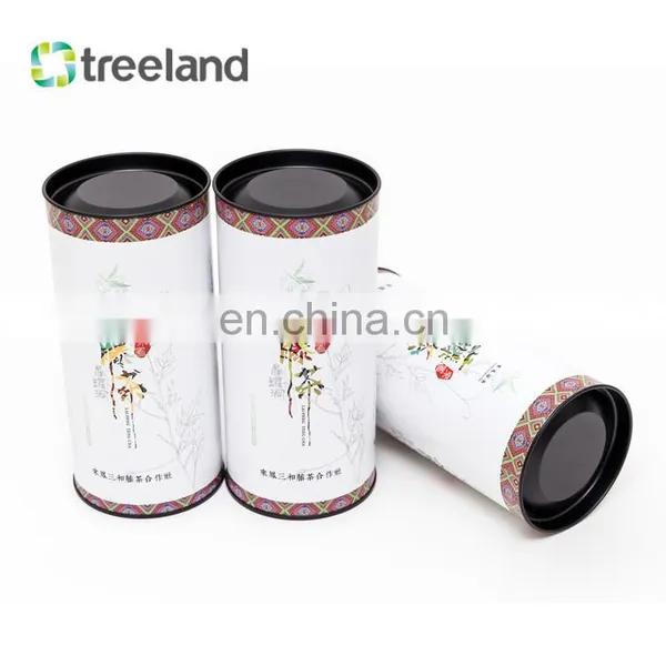 Wholesale Eco-friendly Paper Cardboard Tube Can for Tea With Metal Cover photo-3