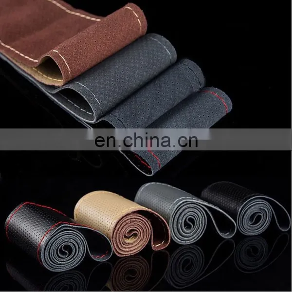 New 38Cm Genuine Leather Auto Anime Car Steering Wheel Cover Steering Wheel Cover Leather Needle Wheel Cover 22.5 Cover Soft And photo-3