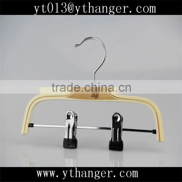 CY-278 Bend Shape Kid Wooden Coat Hangers With Children Pants Hanger photo-3