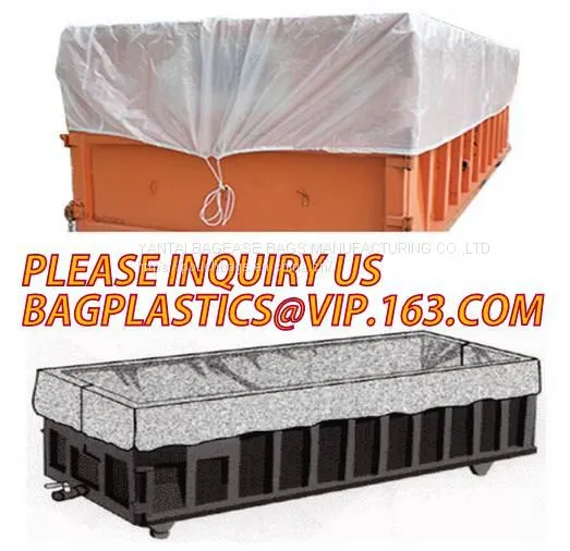 PE Dumpster Container Drawstring Liners,8 Mil Black Open Top Drawstring Dumpster Container Liners,Polyethylene Roll-off