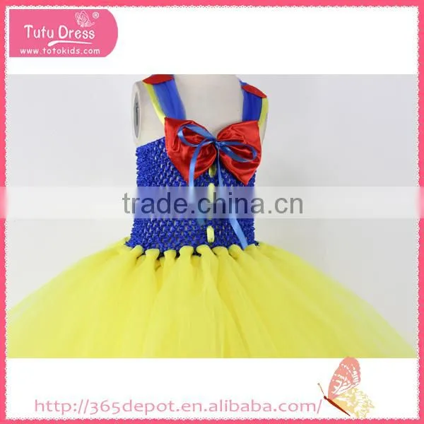 Yellow Girls' Pleated Skirt With a Red Tie Halloween Costume Gauze Dress Supplier's Choice photo-2
