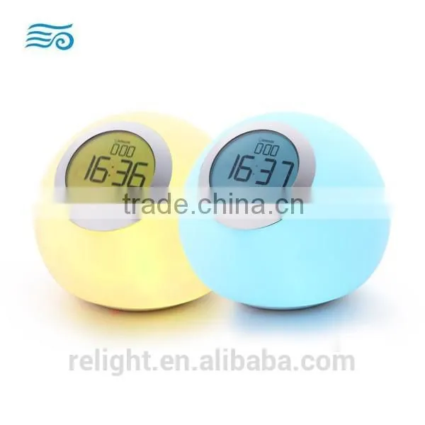 Color Changing LED Night Light With Clock Display Stand and Alarm Clock Function photo-6