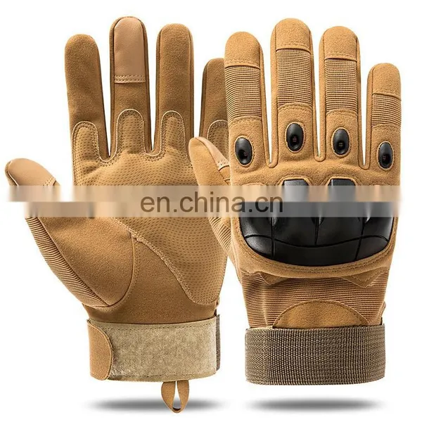 Guantes tácticos de combate de dedos enteros con nudillos duros y pantalla táctil para motocicletas de deportes al aire libre personalizados para el invierno photo-3