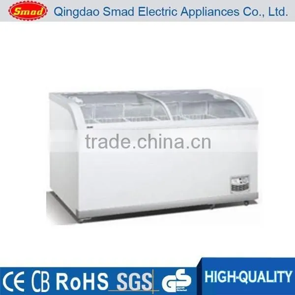 Smad Commercial Glass Curve Sliding Top Ice Cream Chest Freezer XS-248Y photo-3