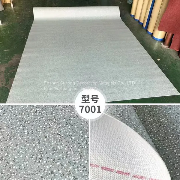 Project Department Office Plastic Floor Leather Exhibition Film Studio Coil PVC Stone Floor Leather Guangdong Wholesale photo-3