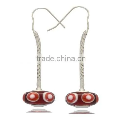 Murano Lampwork Glass Bead Earrings for Young Women photo-4