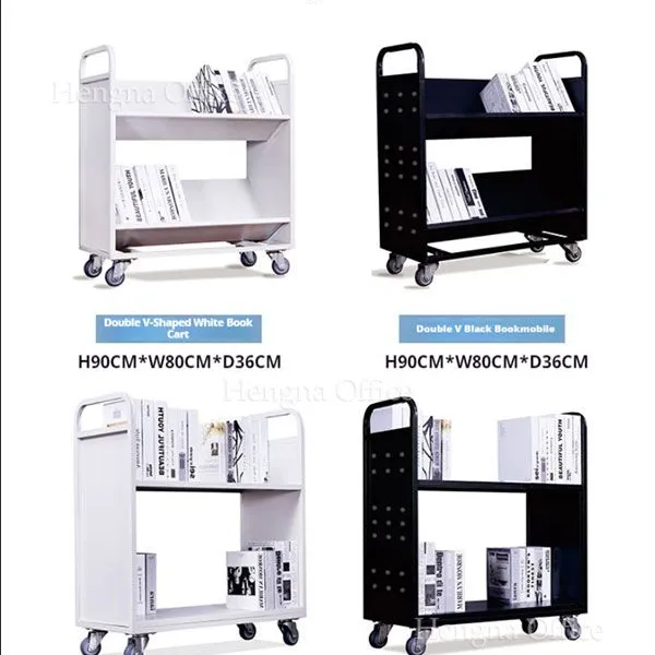 Industrial Transport Book Wagon | Double Sided Shelves & High Load Bearing | Bookstores - Commercial Furniture