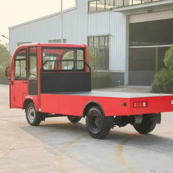Electric Flatbed Small Truck With a Load Capacity of 2 Tons. Electric Truck for Workshops, Docks, and Airports. photo-2
