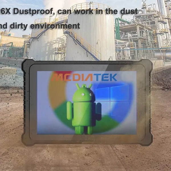 HR1058 Cheapest Factory 10.1'' Android 12 MediaTek 8GB+128GB Rugged Tablets With NFC Fingerprint RJ45 RS232 2D Barcode Scanner UHF RFID photo-3