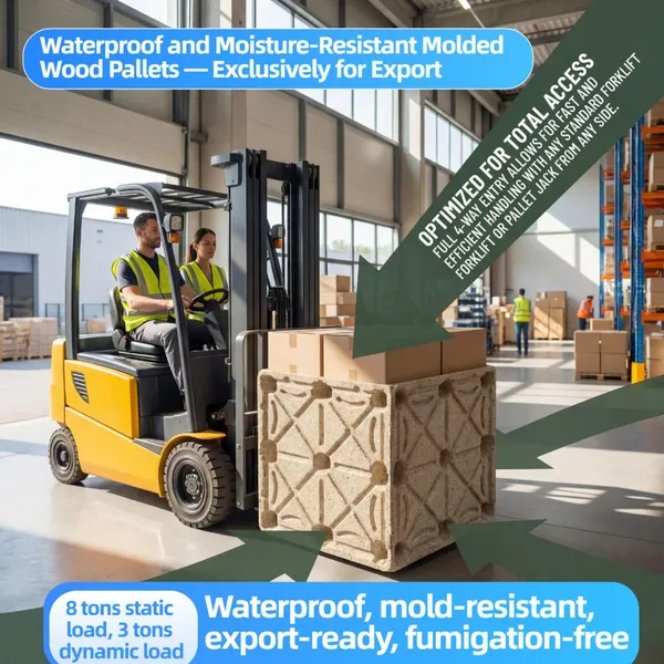 Standard / Non-Standard Molded Wood Pallets Dynamic Load 3T 3 Tons Exempt From Export Quarantine