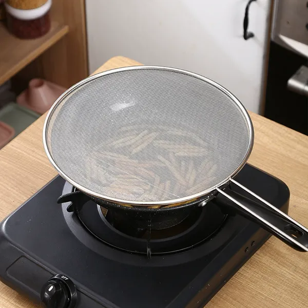 Custom Logo 304 Stainless Steel Splatter Screen With Oil Drain Rack – Explosion-Proof Splatter Lid & Kitchen Grease Cover photo-5