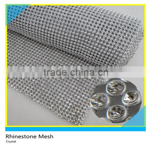 Aluminum Rhinestone Net Mesh Ss6 2mm Jet Black Crystal Silver Roll photo-2