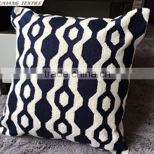 Crewel Embroidery Pillow RED and Blue photo-2
