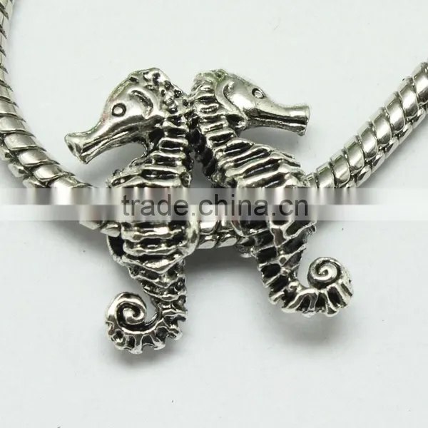 Lead Free Nickle Free Zinc Alloy Pdora Seahorse Jewelry Hole Beads for Bracelets and Necklace photo-5