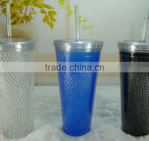 PBA Free Plastic Double Wall Insulated Ice Mugs Freezer Beer Cup With Ice Gel photo-2