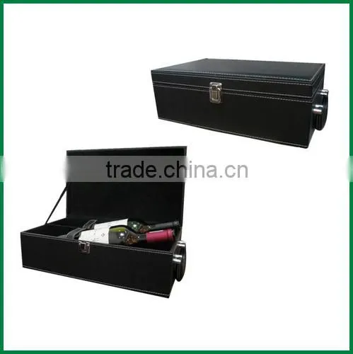 1 Bottle,2 Bottle,6 Bottle Stock Pu Leather Cover Wood Wine Gift Box photo-3