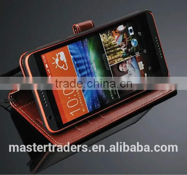 Original Fashion 64 Grain Stand Holder Wallet Flip PU Leather Case For HTC 820 MT-3099 photo-4