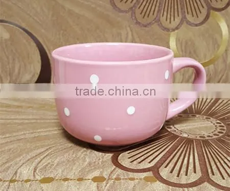 500 ML Thick White Stoneware Ceramic Soup Bowl With Handle Quality Choice photo-3