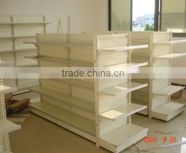 Cold Rolled Steel Supermarket Shelf With Double-side Back Panel photo-2