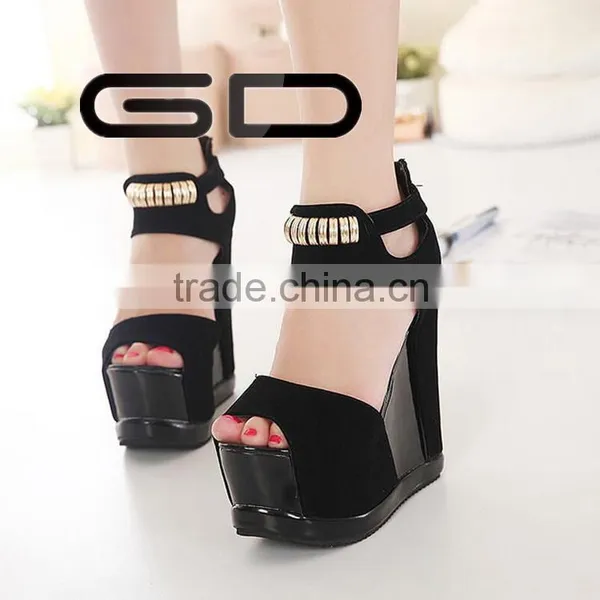 GDSHOE 2016 Ladies Sexy Rubber Wedge Shoes and Peep Toes High Heel Andals photo-6
