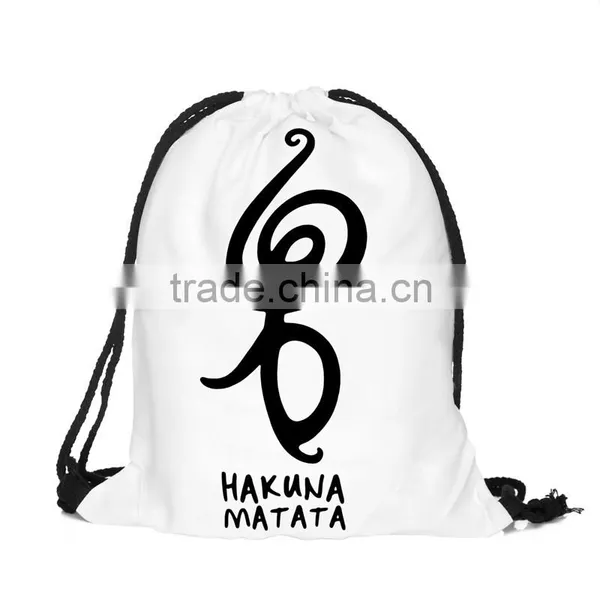 China Suppliers Hot Sale Full Print Sublimation Polyester Custom Drawstring Bag photo-3