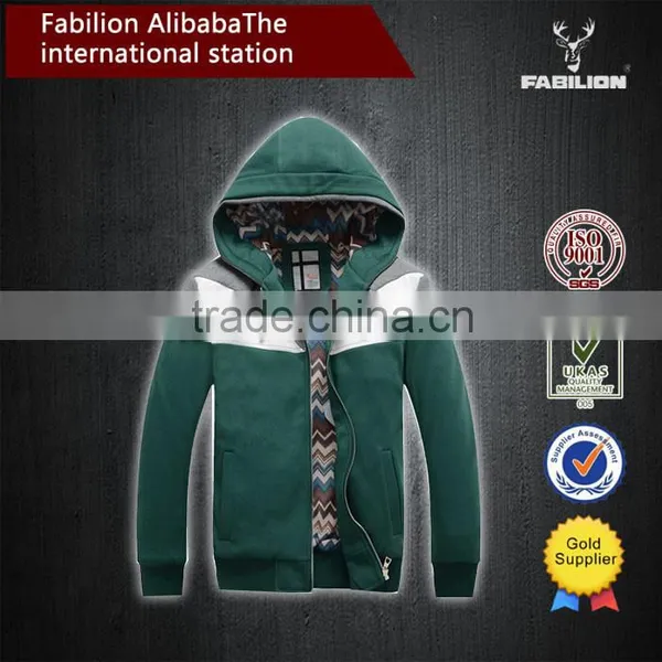 2015 Men Stitching Bark Zipper Cotton&Polyester Basketball Hoodie photo-2