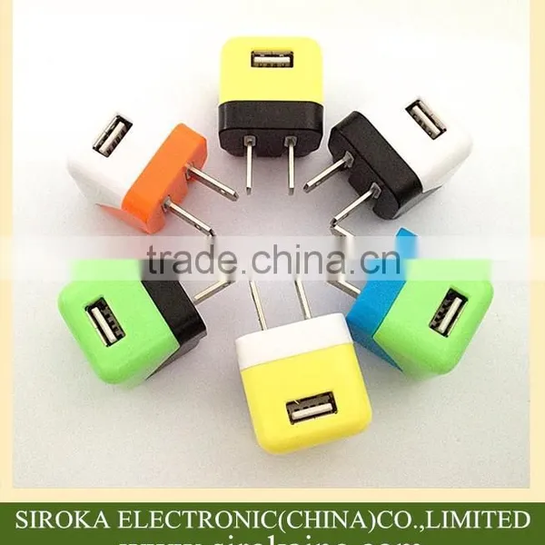 Customized Colors Univesal Single USB US Plug Charger Adapter 5V 1A for Smartphones photo-5