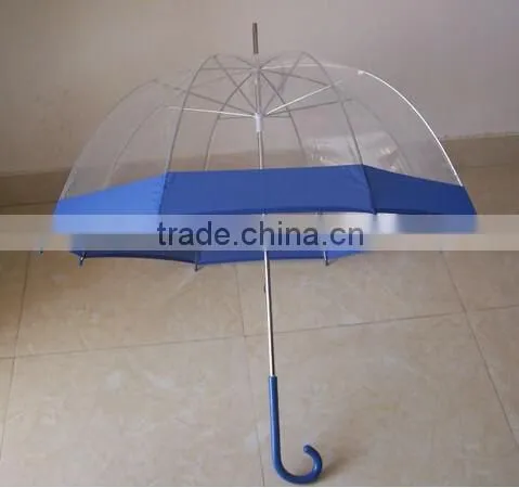 23inches*8ribs j Handle Blue Slim Trim Custom Bubble Plastic Umbrella photo-3