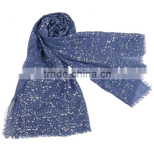 2015 Fashinable Plain Silver Spot TR Hot Sale Whole Sale TR Fabric Scarf Quality Choice