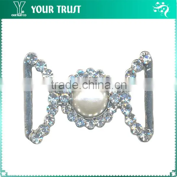 1.5MM 3MM Clear Cystal Rhinestone Flower Connector Rhodium Metal Belt Buckles photo-4